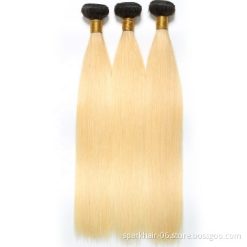 Raw Virgin Brazilian 613 Blond Human Hair Weaving Bundle Extension for Women Weave Remy Ombre Black Blonde Straight